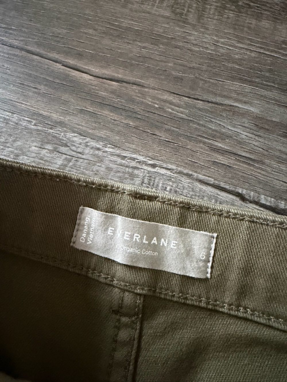 Everlane Utility Barrel Pants Olive Green 6 High Rise Cropped Organic Cotton - Picture 6 of 7